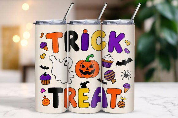 Download Trick or Treat Art Font Tumbler Wrap - Font Collection