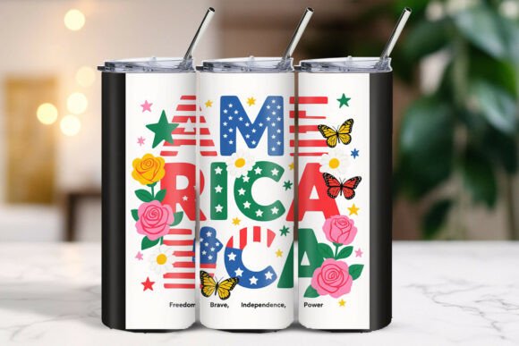 Download America Floral Bold Font Tumbler - Font Collection