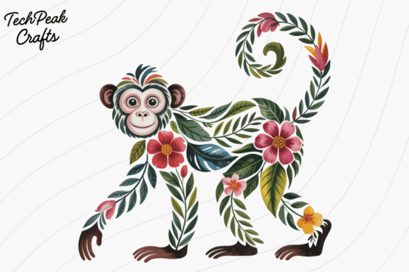 Download Floral Monkey PNG - Floral Collection