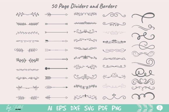 Download Floral Dividers, Arrows &amp; Swirls SVG - Floral Collection